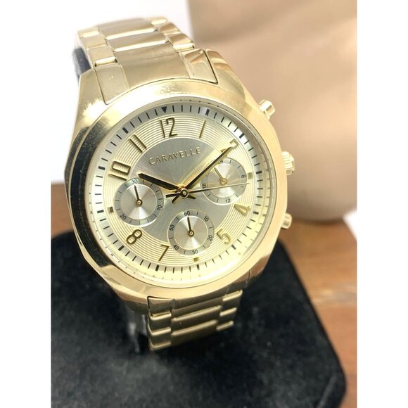 Caravelle By Bulova Women's Watch 44L238 Quartz Chronograph Gold Steel 36mm - Picture 12 of 13